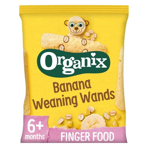 Organix Banana Weaning Wands Organic Baby Puffs 6 months+ 25g, British Import (Pack of 3)