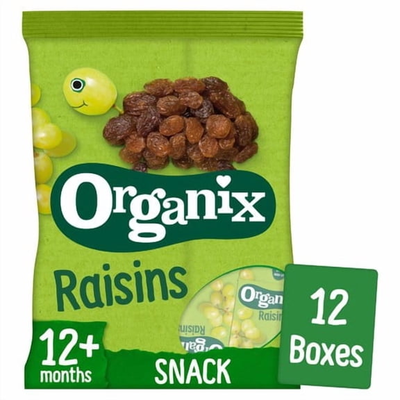 Organix Mini Organic Raisin Snack Boxes Toddler Snacks Multipack 12 months+ 168g, British Import (Pack of 2)