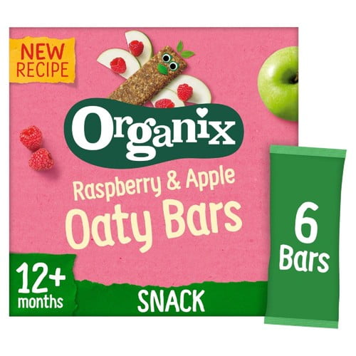 Organix Raspberry & Apple Soft Oaty Bars Toddler Multipack 12 months+, 6 x 23g, British Import (Pack of 3)