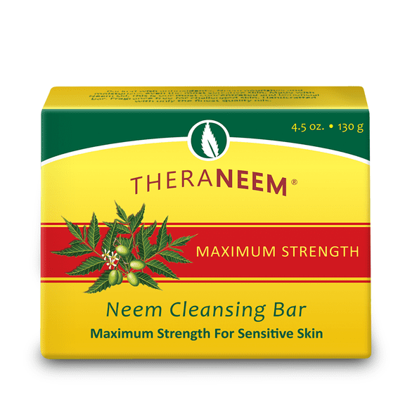 THERANEEM Maximum Strength Oil Cleansing Bar with Neem  Nourishes & Moisturizes Sensitive Skin  20% Organic Neem Seed Oil, Handcrafted Quality  4.5 OZ