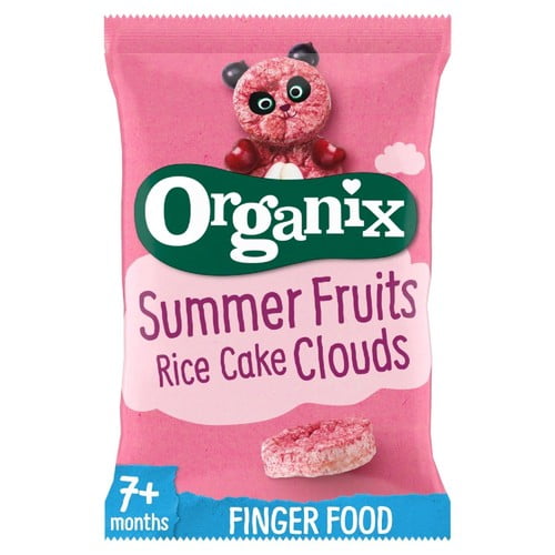 Organix Summer Fruits Rice Cake Clouds Organic Baby Snacks 7 months+ 40g, British Import (Pack of 3)
