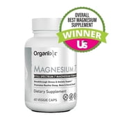 Organixx Magnesium Supplement, Natural Calm Magnesium Capsules for Sleep Support, Muscle Recovery, With Vitamin B6 and Manganese Citrate and Glycinate, High Absorption, Vegan, Non GMO, 60 Count