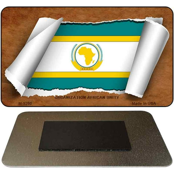 Organization African Unity Flag Scroll Novelty Metal Magnet M-9260 3.5" x 2" Magnet (M)