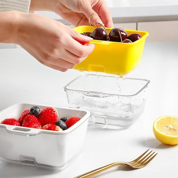 Organization Storage - 2025 Kitchen Household Double-layer Transparent Drainage Basket Kitchen Household Baskets