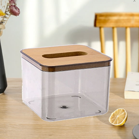 Organization and Storage, Composite Board Cover Scandinavian Tissue Box Household Living Room Coffee Table Drawer Box Transparent Restaurant Drawer Box, Holiday Gifts