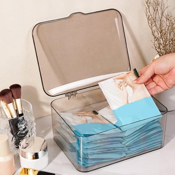 Organization and Storage, Desktop Cosmetic Organizer Dresser Organizer Household Toiletries Transparent Large Capacity Mask Storage Box With Lid, Holiday Gifts