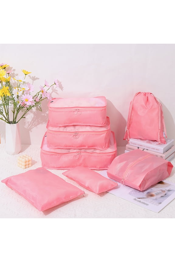 Organization and Storage Gnobogi 7 Set Packing Cubes For Travel, Compression Luggage Organizers Set, Travel Packing Kit With Laundry Bag & Shoes Bag Up to 65% off