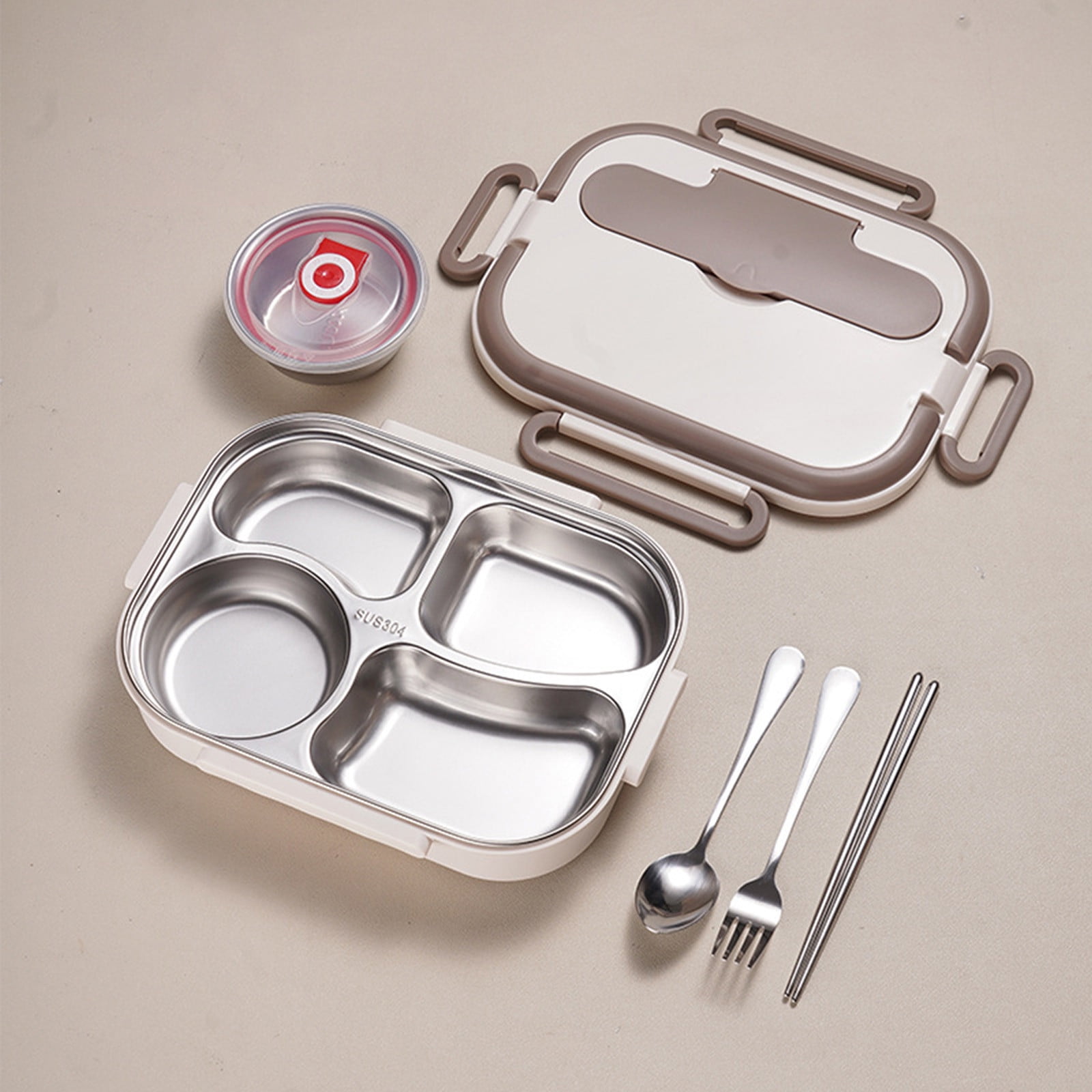 Organization Storage - Lunch Box 1500ML 4 Compartment Stainless Steel ...