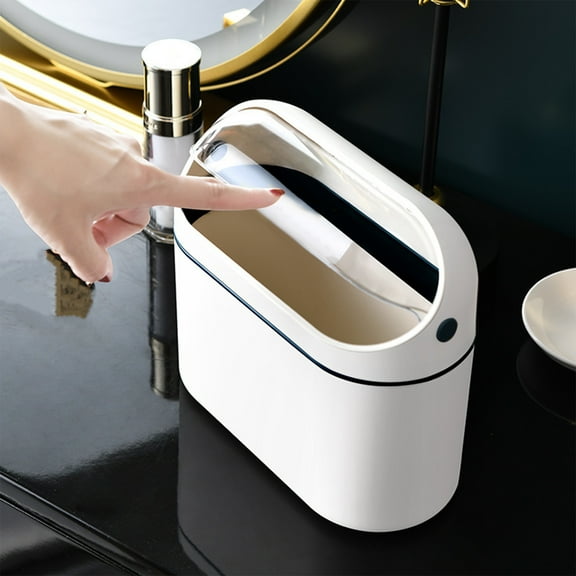Organization and Storage - Table Trash Can, Mini Trash Can With Lid , Trash Can For Bathroom Vanity, Desktop Office,Tabletop Or Coffee Table, 4L Storage