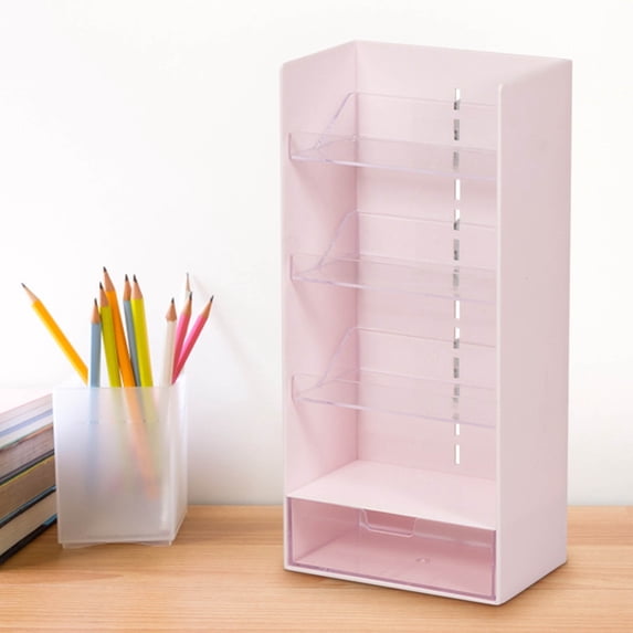 Organization and Storage, Desktop Storage Box, Transparent Flat Partition Shelf, Student Artifact Desk, Pencil Slanted Organizing Rack, Mom Gifts