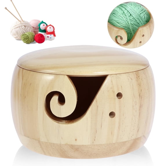 Organization and Storage clearance Kezqiaxn Wooden Yarn Bowl HolderPortable Knitting Yarn Bowl Crochet Yarn Bowls for Knitters Crocheters Wood