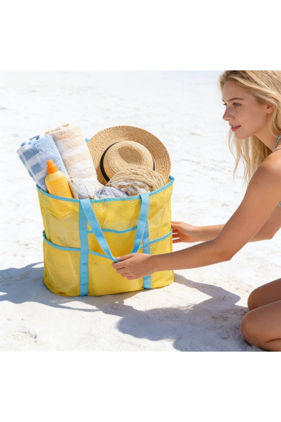 Organization and Storage on Clearance, Large Beach Tote Swimwear Storage Bag Beach Bag For Organizing Mesh Handheld Storage Toiletry Pouch