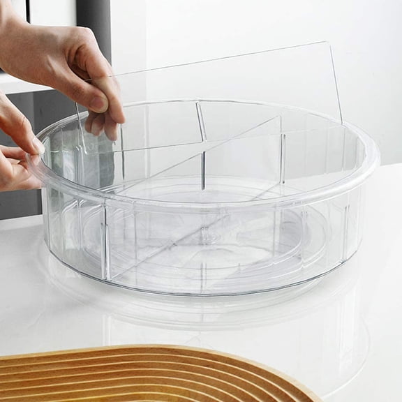 Organizational Excellence, Lazy Susan Organizer with Clear Materials and Space Saving Design for Your Kitchen, Bathroom, and Office (Clear Finish)