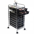thumbnail image 1 of Organize Art supplies Beauty Products Kids' Cafts and Makeup with Black 10-Drawer Multipurpose Mobile Rolling Storage Organizer with Tray Cart | Perfect for Beauty Schools and Kitchen Organization, 1 of 7