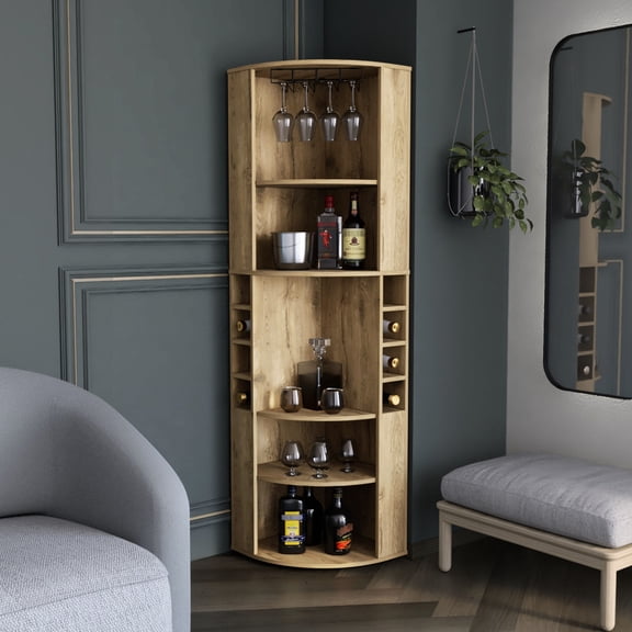 Ample Storage with Shelves - Modern Style Bar Cabinet