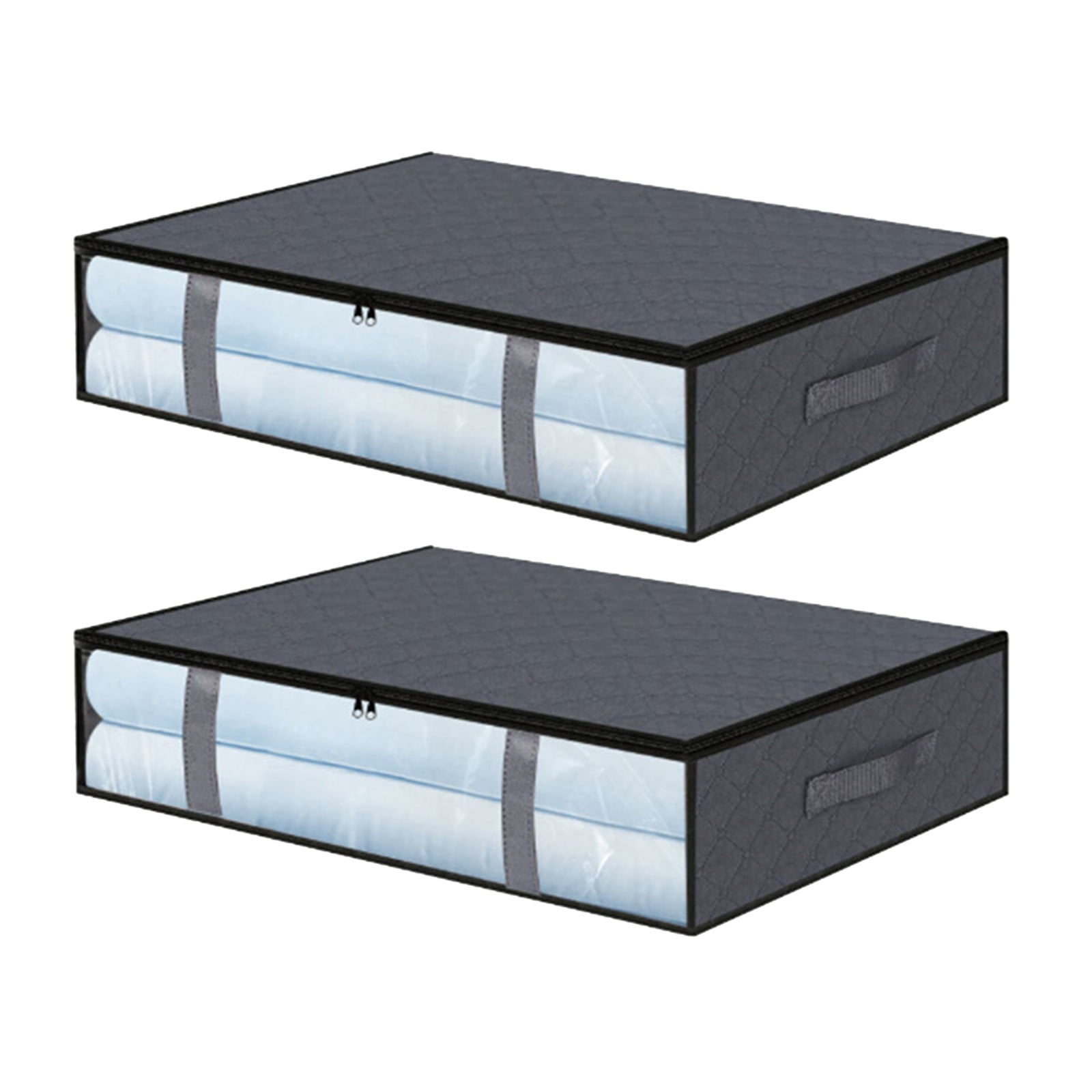 HONEIER 96L Under Bed Storage Bags 2Pcs Underbed Containers with Extra Zipper Handle Walmart