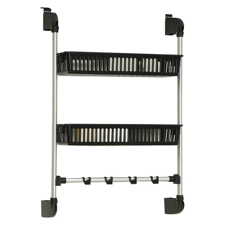 Organize It All 2 Basket over the Door Storage Organizer, Black