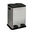 thumbnail image 1 of Organize It All 2 Compartment 40 Liter Step-on Recycling Bin in Stainless Steel, 18.37” x 17” x 24”, 1 of 5