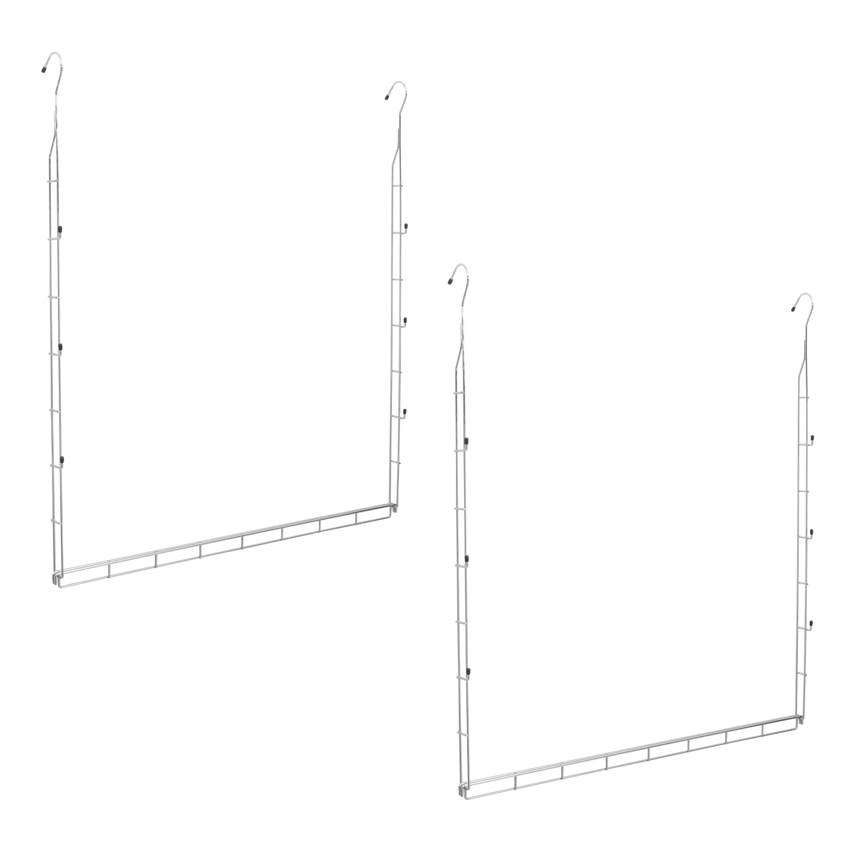 Organize It All 2 Pack 2 Tier Adjustable Metal Closet Hanger Organizer Rod in Chrome