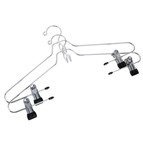 Organize It All 2 Pack Metal Hangers with Clips, Chrome