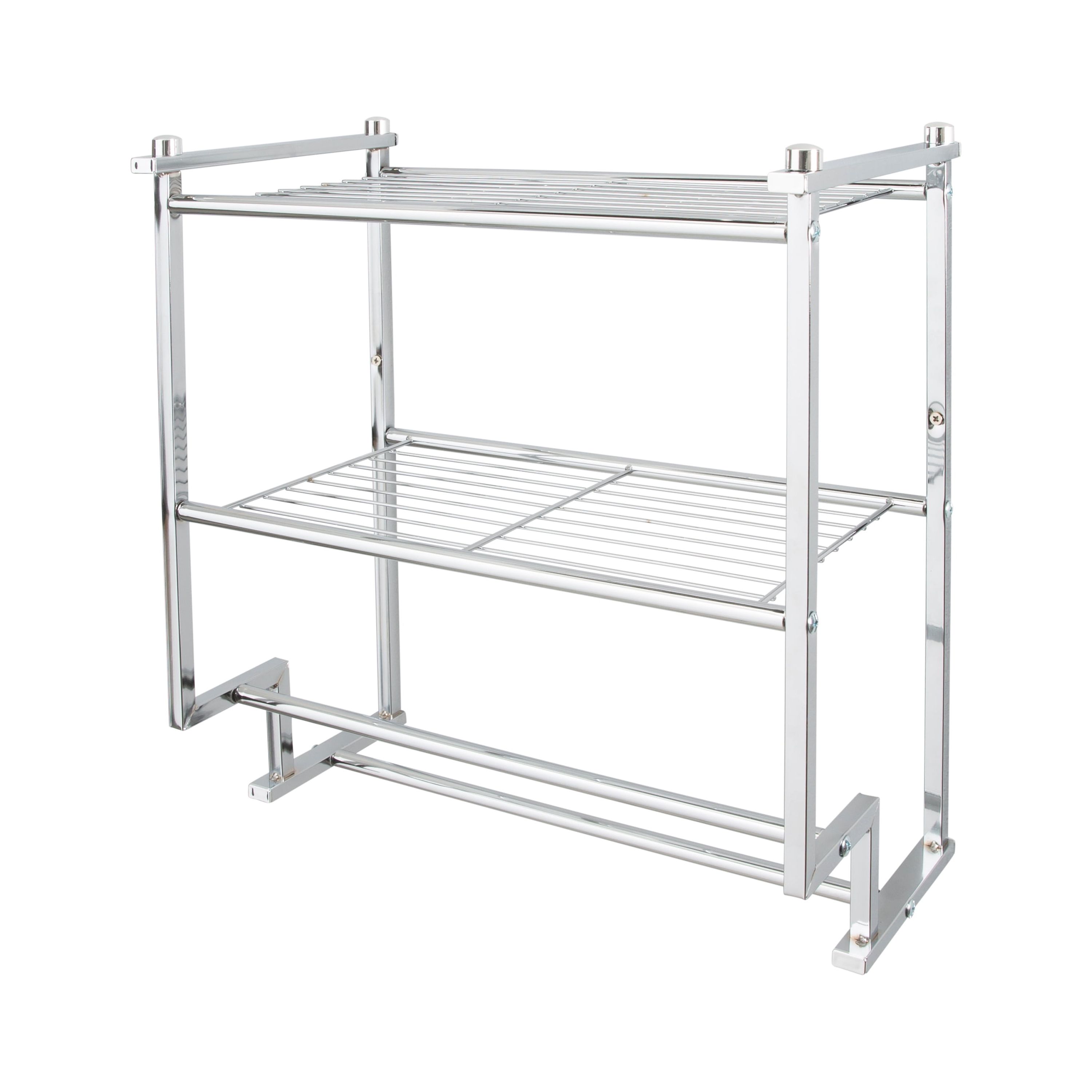 Organize It All 2 Tier Wall Mounted Metal Shelf with Towel Rack - image 1 of 7