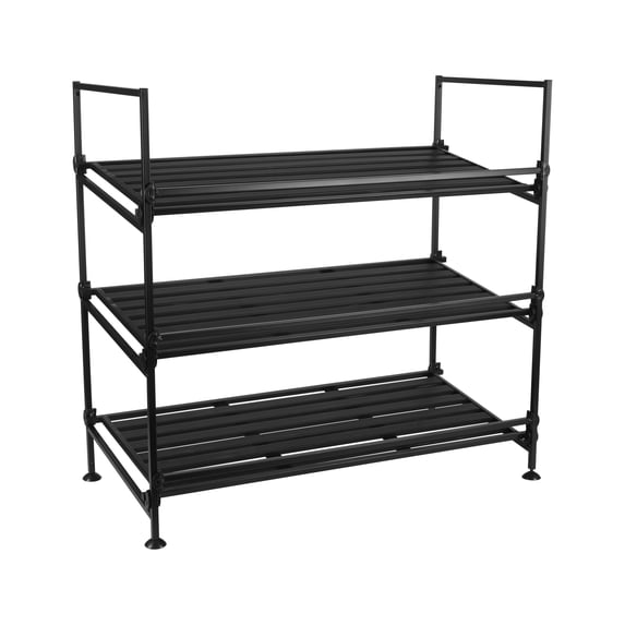 Organize It All 3 Tier 9 Pair Shoe Rack in Espresso