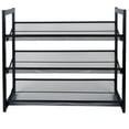 thumbnail image 1 of Organize It All 3 Tier Adjustable Mesh Shoe Rack in Black, 1 of 6