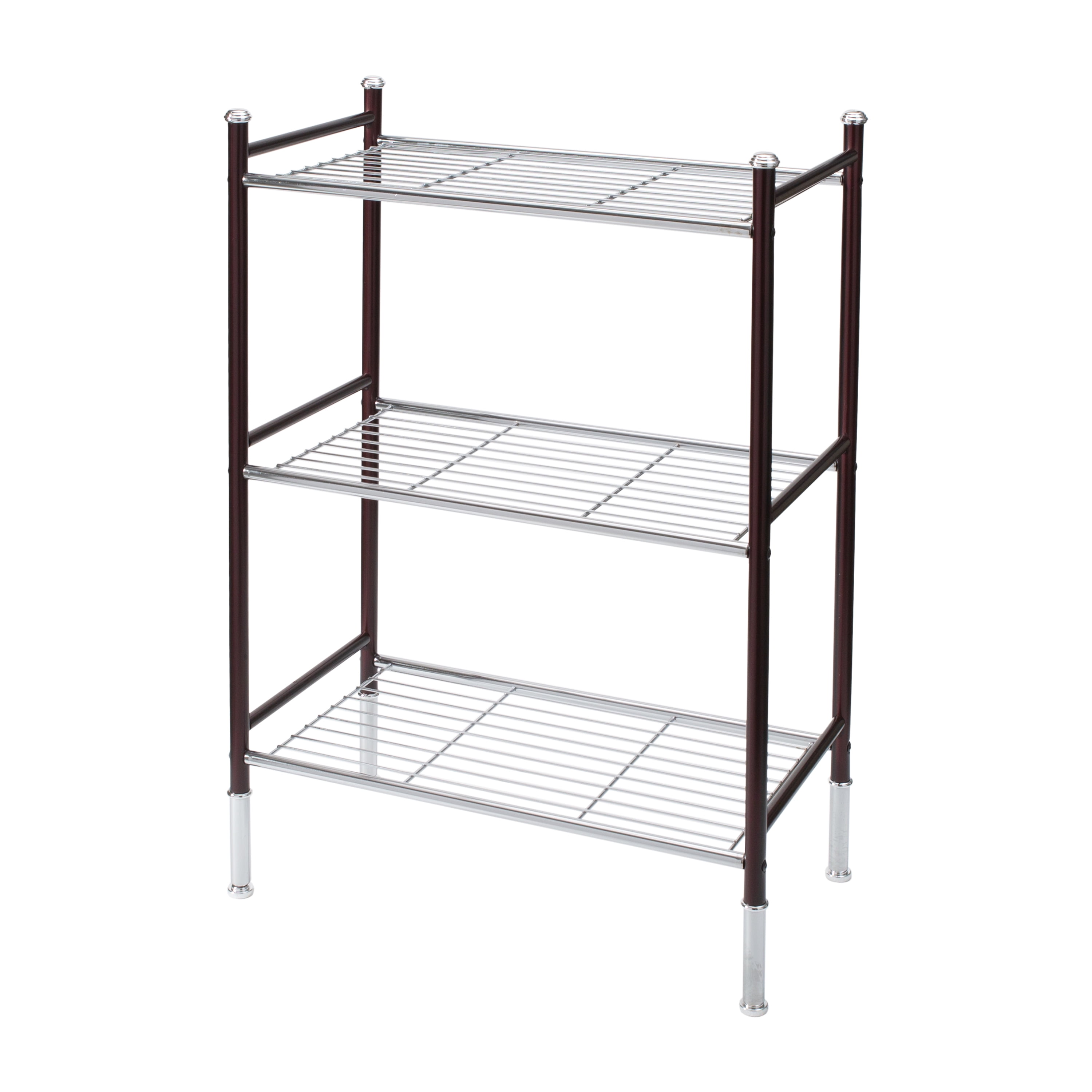 Organize It All 3 Tier Square Shelf, Black