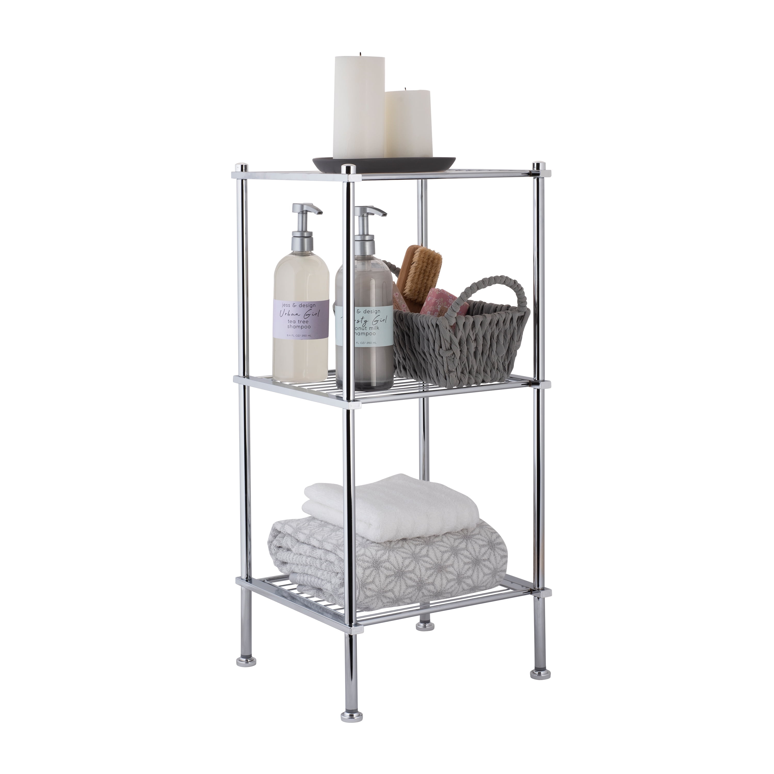 Chrome 3 Tier Bathroom Stand Small/Narrow - Freestanding - 1600730