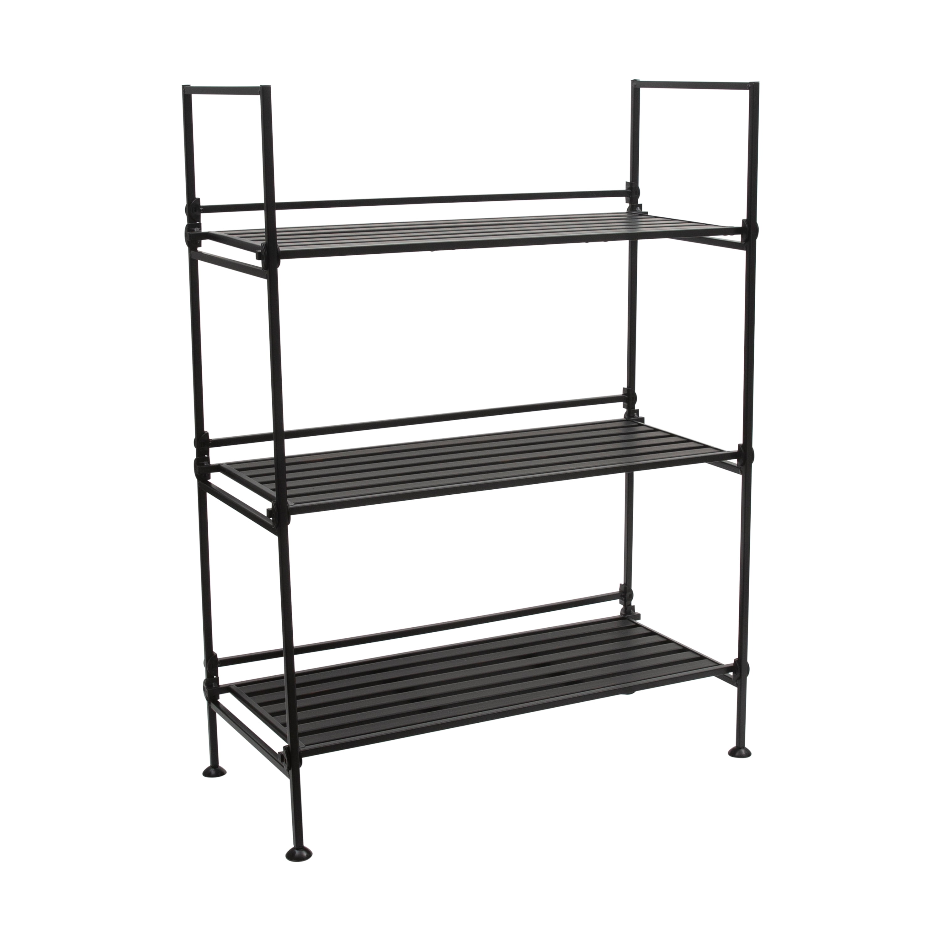 Organize It All 17.01-in H 2 Tier 6 Pair Espresso Metal Shoe Rack