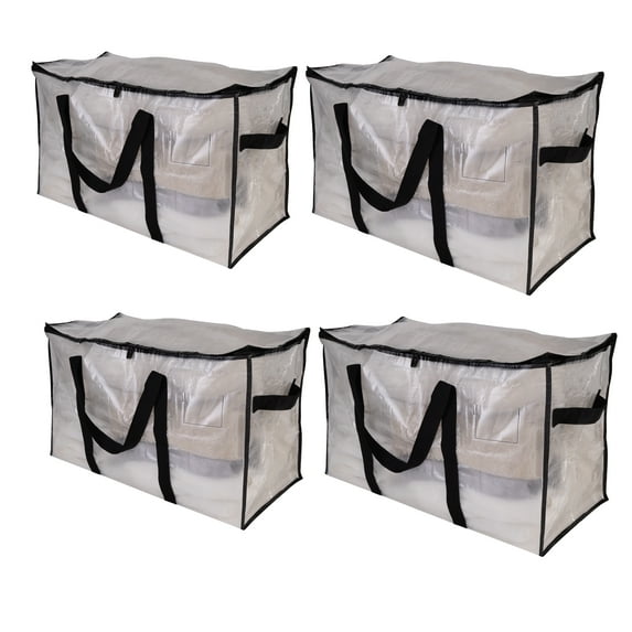 Organize It All 4 Pack Foldable Heavy Duty Storage Bags in Clear