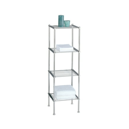 Organize It All 4 Tier Freestanding Shelving Tower in Chrome