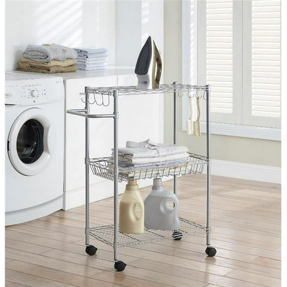 Organize It All 97531W1P 3 Tier Rolling Utility Cart - Steel Metal