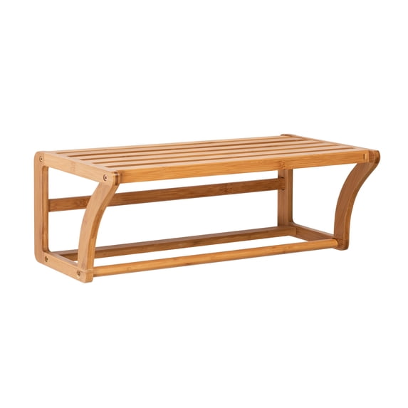Organize It All Bamboo Wall Mounted Shelf with Towel Bar