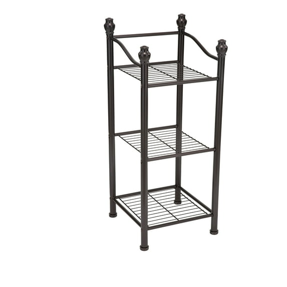 Organize It All Belgium 3 Tier Metal Freestanding Shelving Tower in Oil Rubbed Bronze