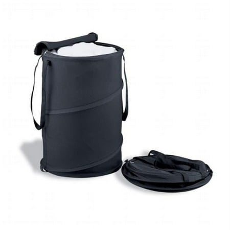 Organize It All Collapsible Portable Laundry Hamper with Zippered Top and Handles (Black)