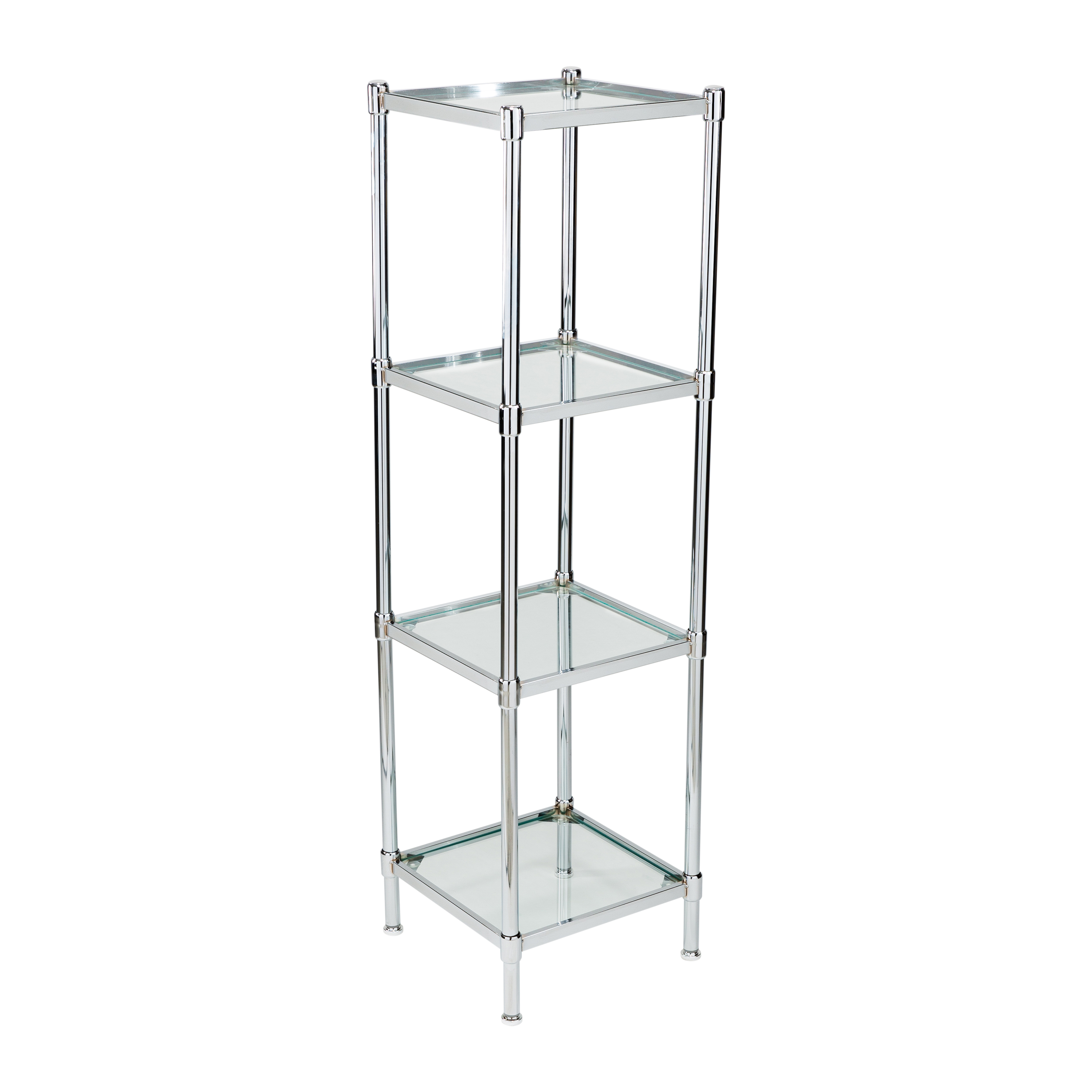 Organize It All Free Standing 4 Tier Glass Spa Storage Shelf Unit - image 1 of 10