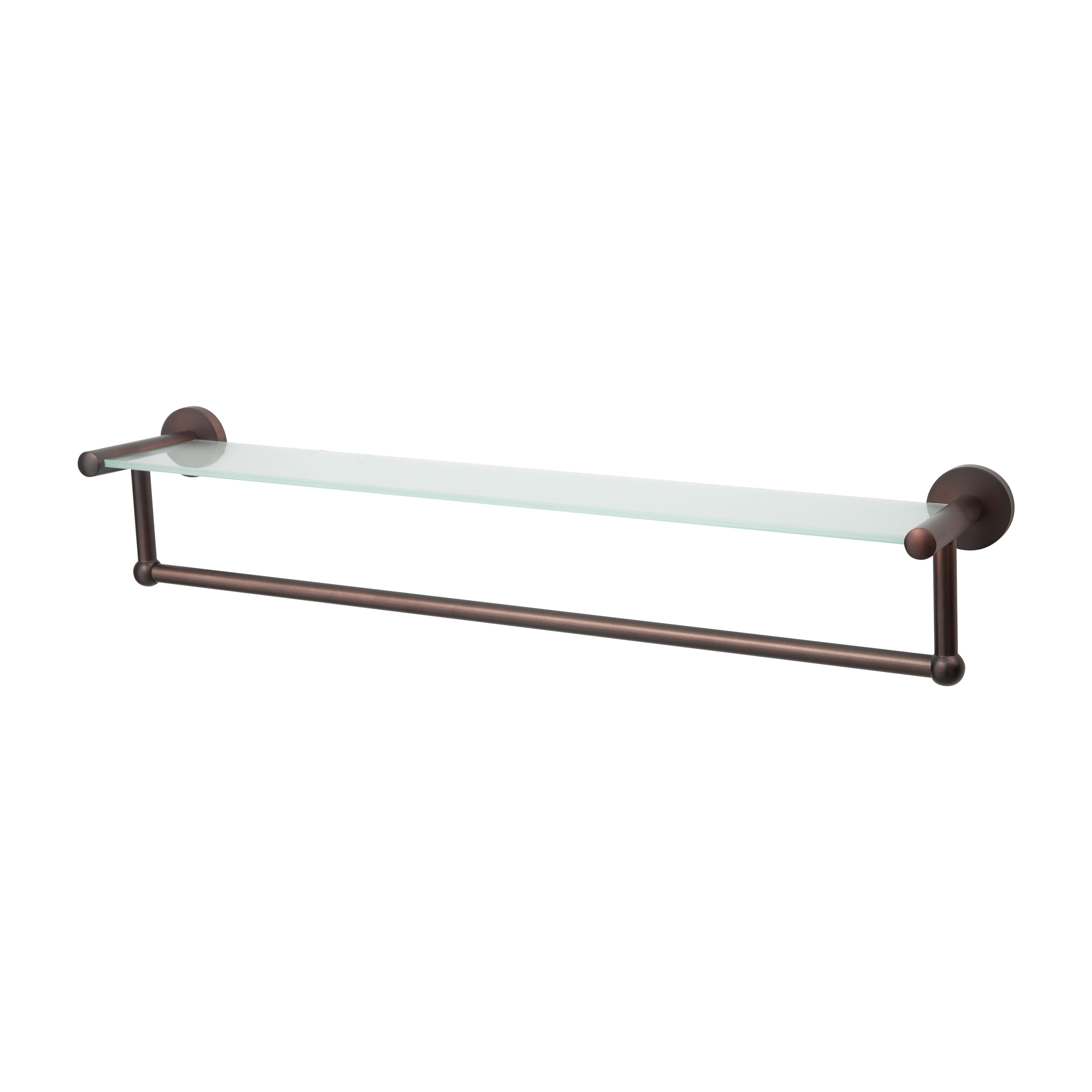 Oil Rubbed Bronze Glass Shelf with Towel Bar