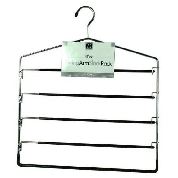 Organize It All Neu Home Chrome Slack Rack with 5 Tiers and Swing Arm