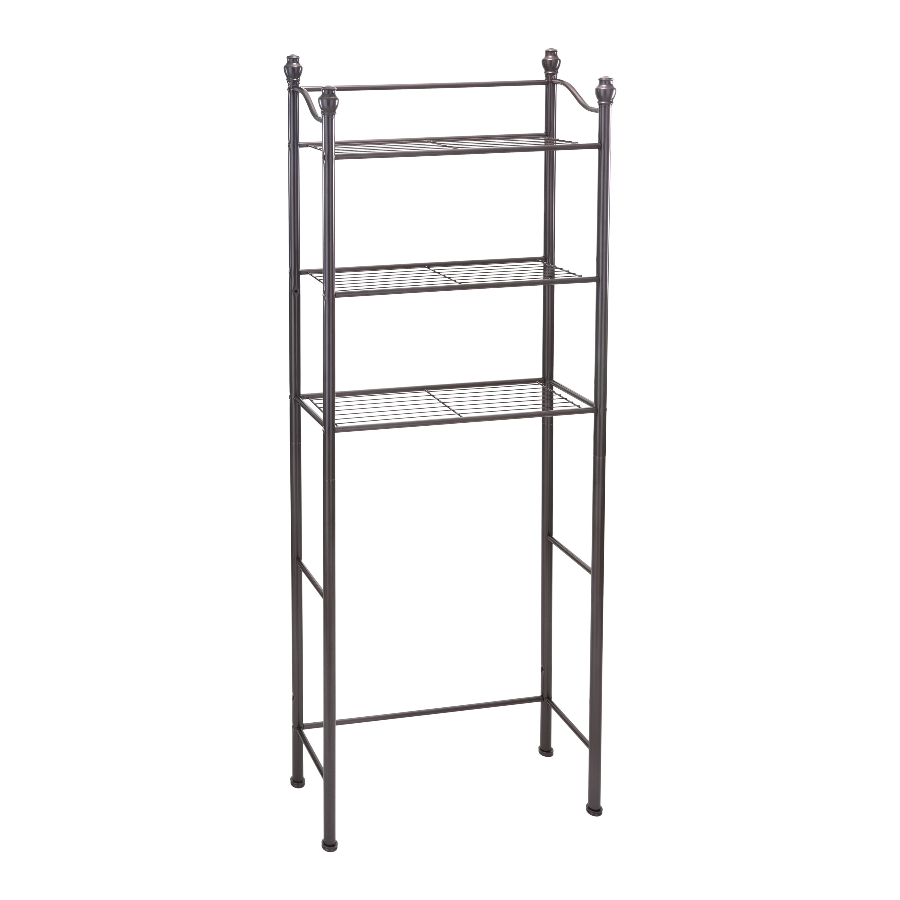 Organize It All Chrome 2-Tier Metal Wall Mount Bathroom Shelf (19-in x  20-in x 10-in)