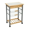 thumbnail image 1 of Organize It All Rolling Kitchen Cart with Wine Rack, 22.50" x 14.50" x 30", 1 of 8