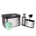 thumbnail image 1 of Organize It All Stainless Steel Compost Bin with Biodegradable Bags, Sink Organizer & Scrub Brush, 1 of 8