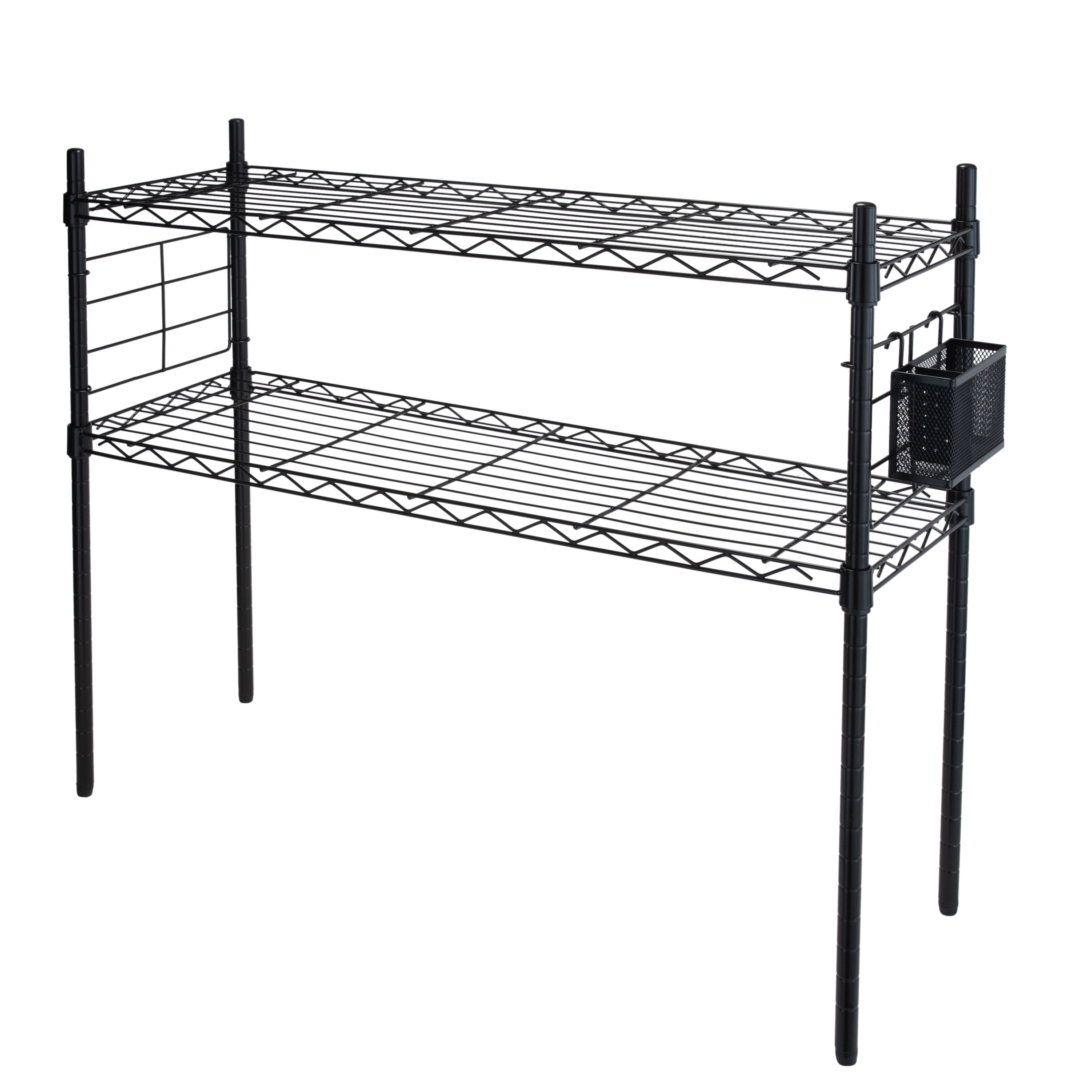 Organize It All Steel Etagere Adjustable Storage Shelves in Black