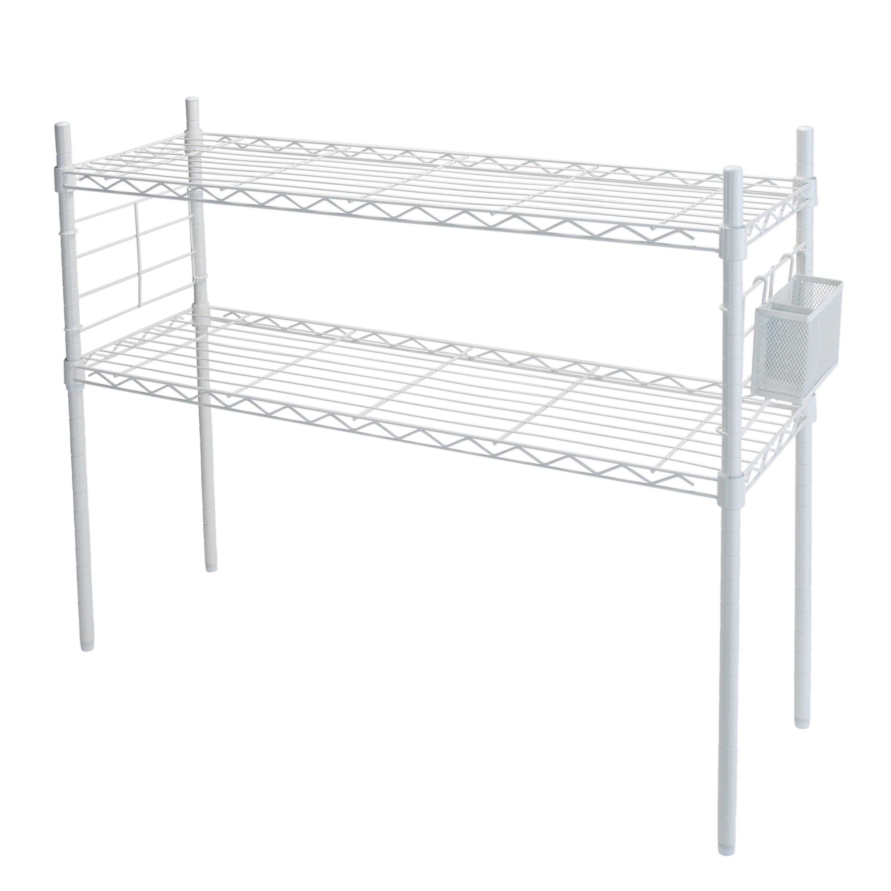 Organize It All Steel Etagere Adjustable Storage Shelves in White