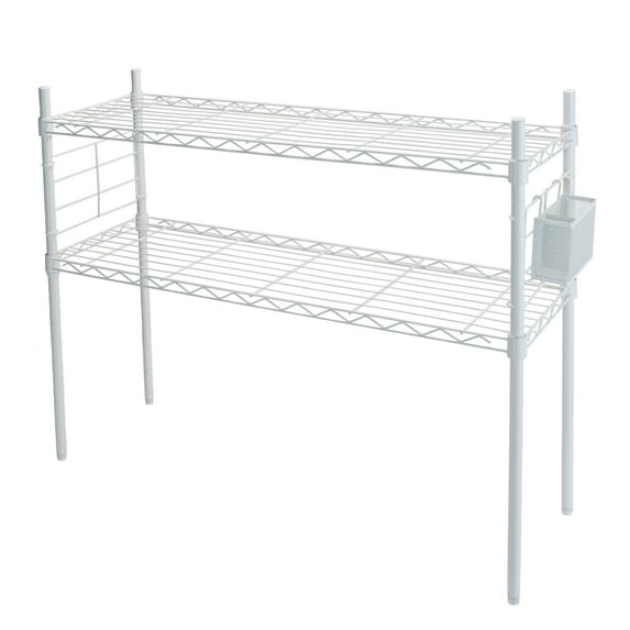 Organize It All Steel Etagere Adjustable Storage Shelves in White