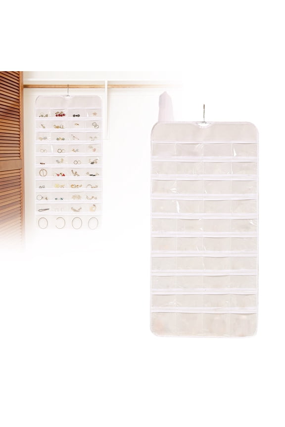 Organize Your Jewelry With 80 Pocket Hanging Jewelry Organizer Bag For Earrings Rings Necklaces & More! Home Textile Storage