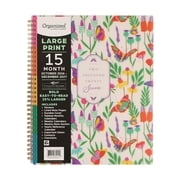 Organized by Happy Planner Monthly Weekly Big Planner 8.5" x 11"&nbsp;Bold Botanical 15-Month October 2026-December 2027, Metal Twin Loop Binding