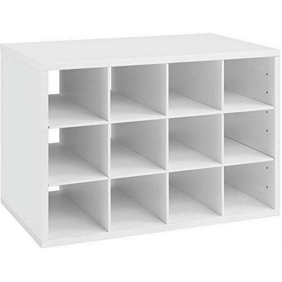 Organized Living freedomRail 12-Cubby Shoe Storage OBox - White