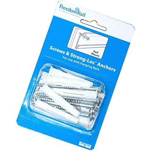 Organized Living Screws and Strong-Loc Anchors - Easy Installation, Metal - freedomRail