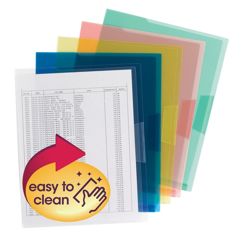 Organized Up Translucent Poly Project Jacket, Letter Size, Assorted Colors, 5/Pack Organized Up Translucent Poly Project Jacket, Letter Size, Assorted Colors, 5/Pack